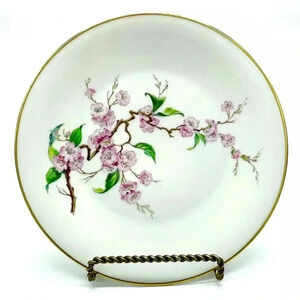BLOSSOMTIME Pink Flower‎ Branch White Salad Plate by Heinrich Bavaria Selb H&C